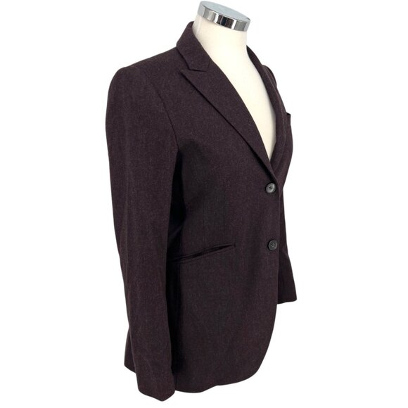Theory Andorie Virgin Wool Tailored Two Button Blazer Dark Plum Burgundy Size 6 - Picture 6 of 16